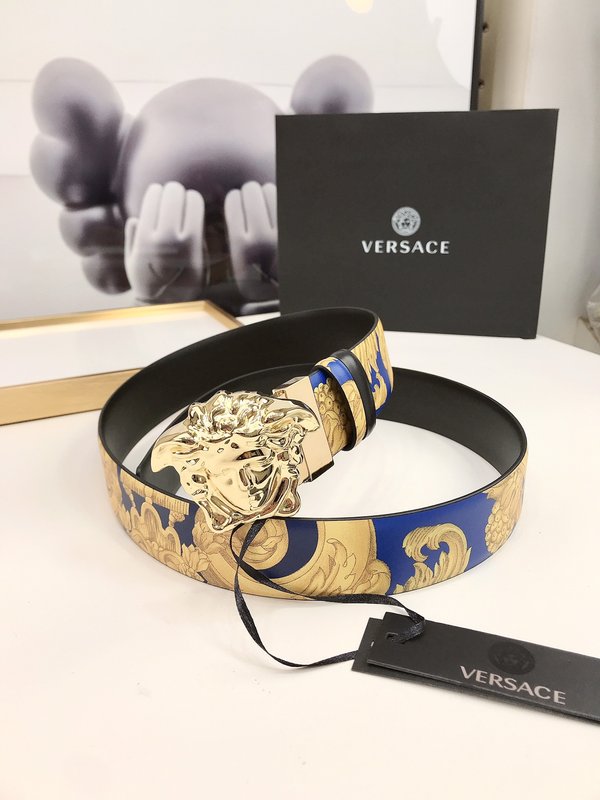 베르사체 바로코 프린트 가죽 벨트 001-220254