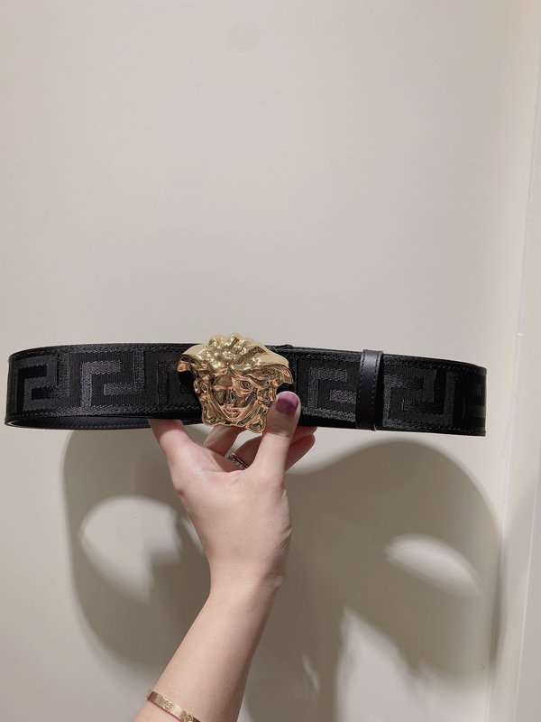 베르사체 메두사 송아지 가죽 벨트 4cm 001-220307