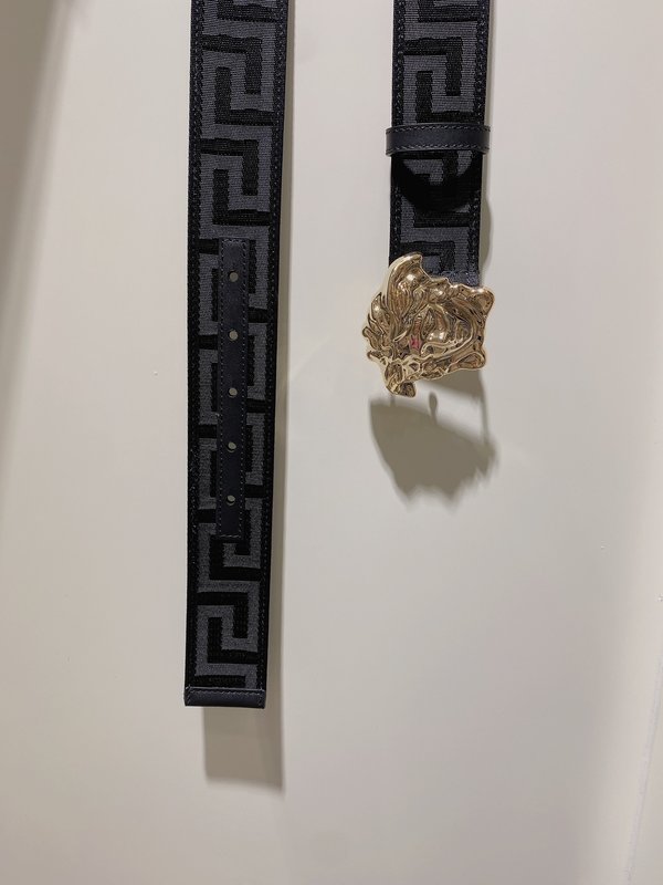베르사체 메두사 송아지 가죽 벨트 4cm 001-220307