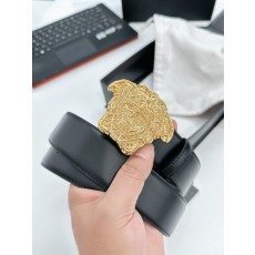 베르사체 메두사 헤드 버클 블랙 가죽 벨트 001-220321