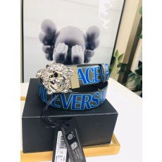 베르사체 블루 메두사 헤드 양면 벨트 001-220330