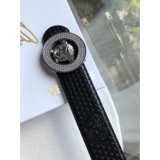 베르사체 남성 블랙 가죽 메두사 벨트 001-220351