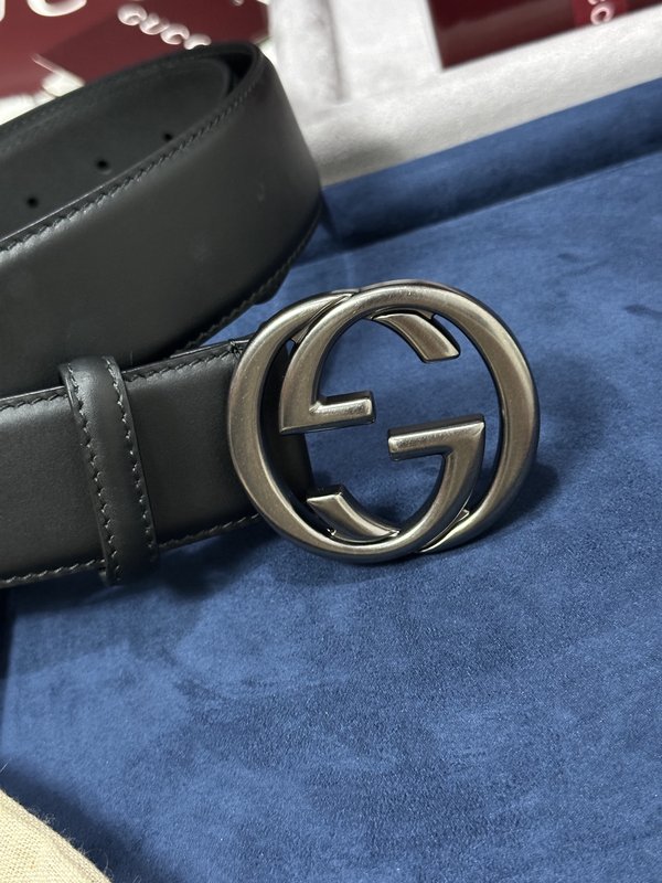 구찌 블랙 소가죽 더블 G 벨트 001-220373