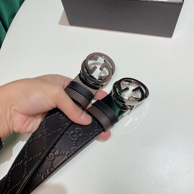 구찌 37mm 양면 사용 가죽 벨트 001-220375