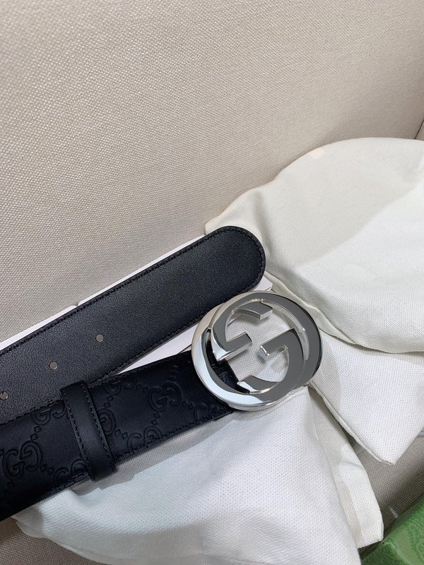 구찌 클래식 더블 G 버클 블랙 소가죽 벨트 001-220447