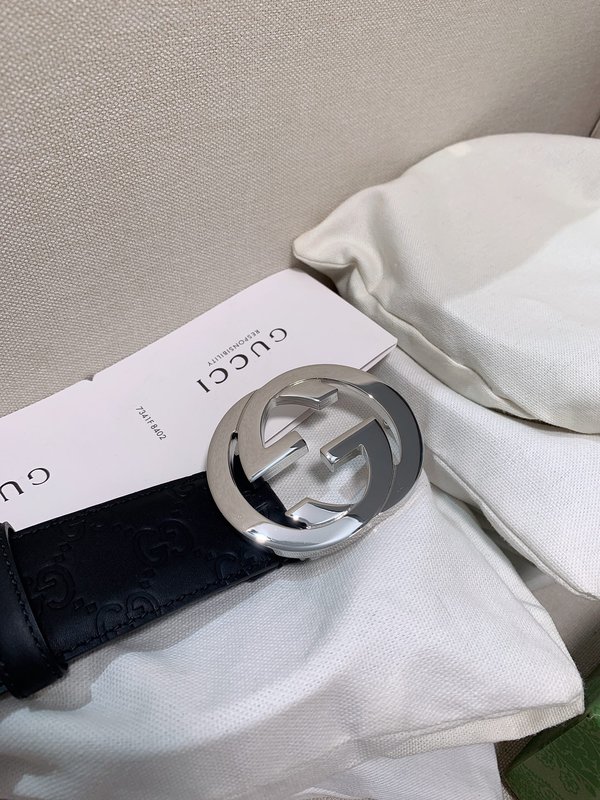 구찌 클래식 더블 G 버클 블랙 소가죽 벨트 001-220447
