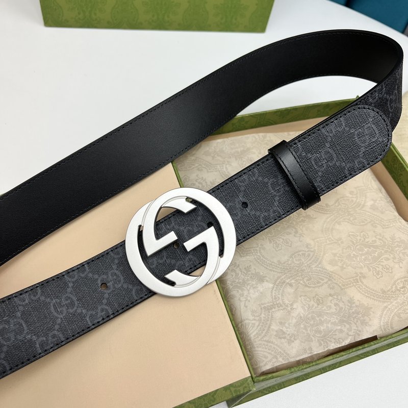 구찌 GG Supreme 블랙 더블 G 벨트 001-220451