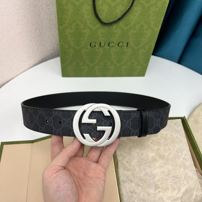 구찌 GG Supreme 블랙 더블 G 벨트 001-220451
