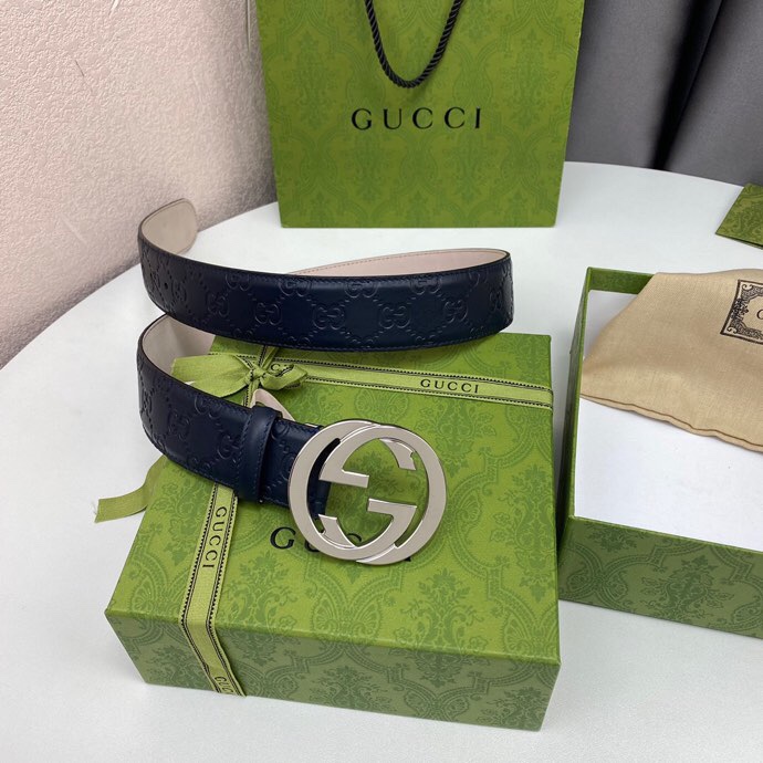 구찌 클래식 GG 더블 컬러 버클 벨트 40mm 001-220458