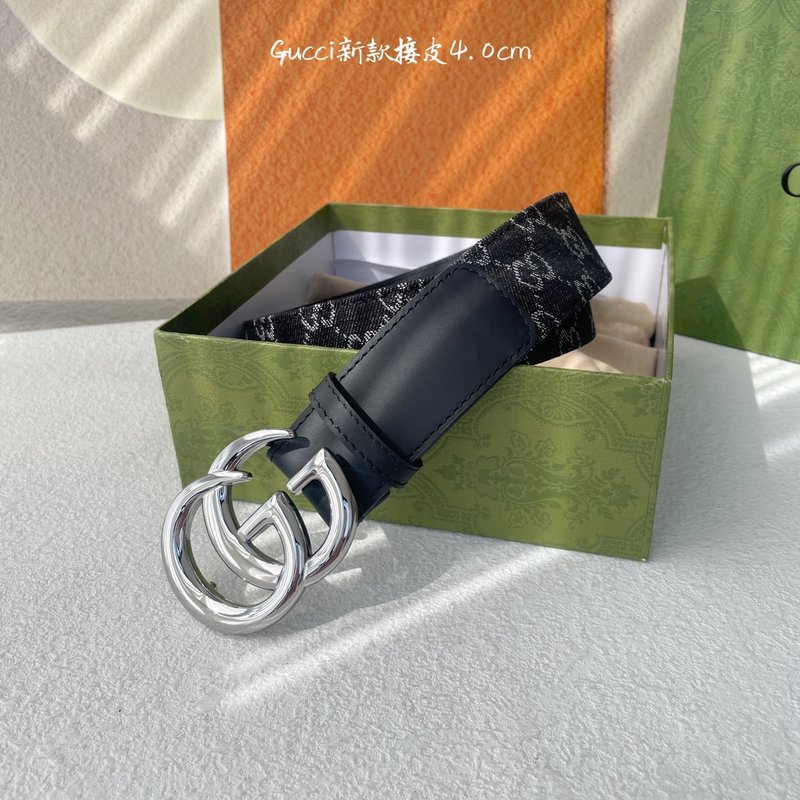 구찌 뉴스타일 소가죽 벨트 4.0cm 블랙 001-220464