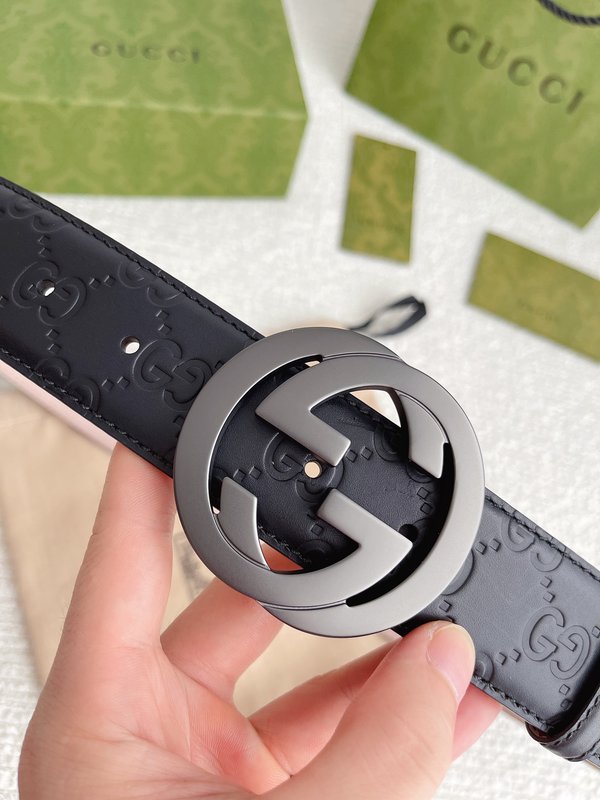 구찌 4.0cm 엠보싱 벨트 소가죽 001-220466