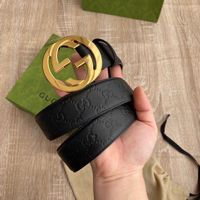 구찌 클래식 가죽 더블 G 버클 벨트 40mm 001-220468