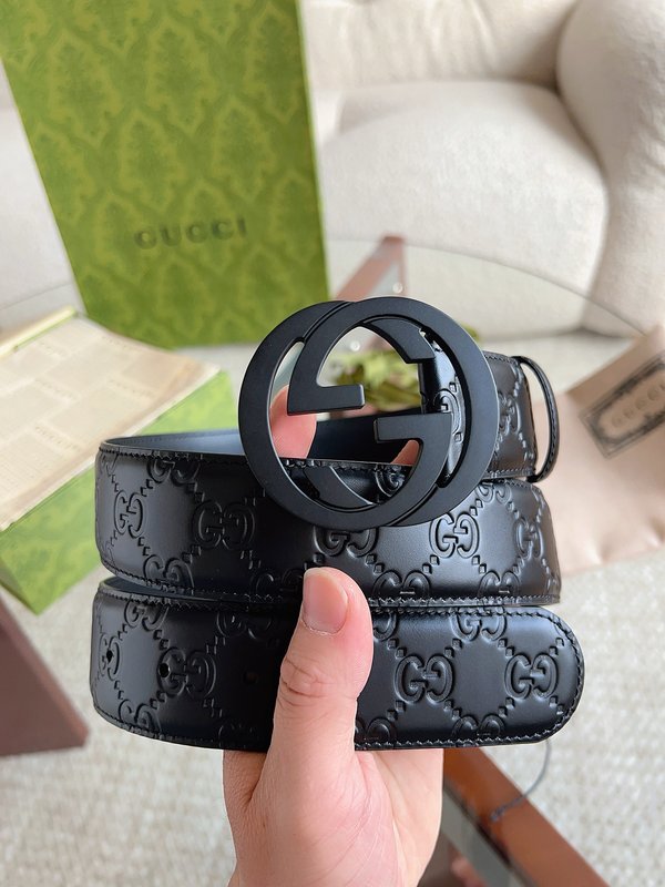 구찌 클래식 더블 G 버클 블랙 벨트 4.0cm 001-220477