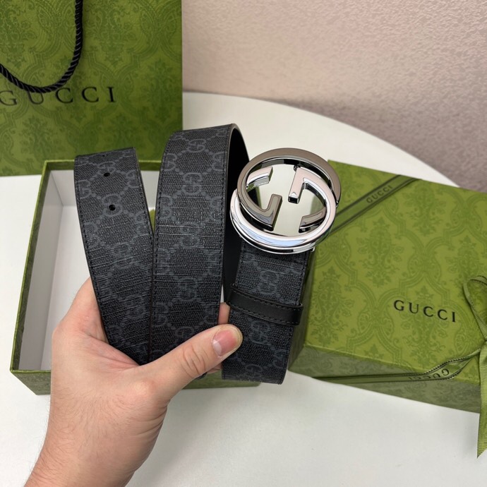 구찌 GG Supreme 블랙 벨트 001-220507