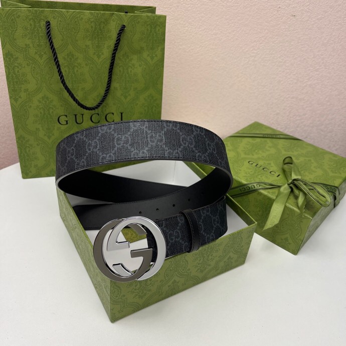 구찌 GG Supreme 블랙 벨트 001-220507