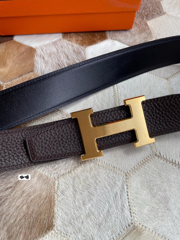 에르메스 남성 양면 가죽 벨트 38mm 골드 버클 001-220594