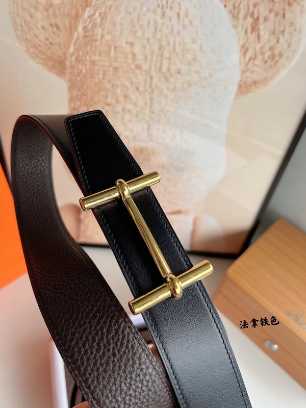 에르메스 남성 양면 가죽 벨트 38mm 메탈 버클 001-220630