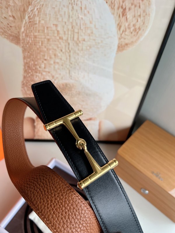 에르메스 남성 양면 가죽 벨트 38mm 금속 버클 001-220631