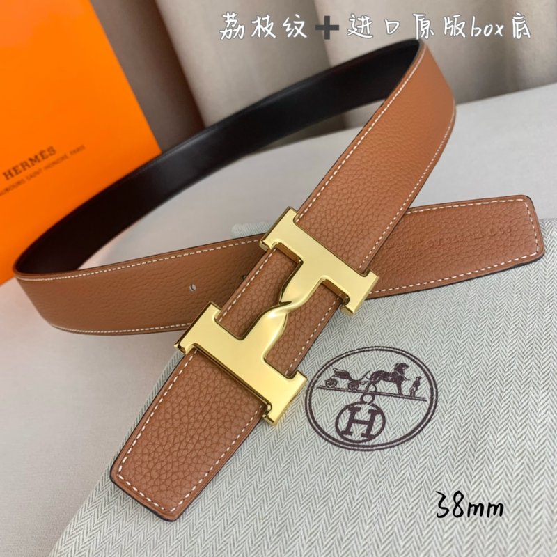 에르메스 양면 소 가죽 벨트 38mm H 버클 001-220647