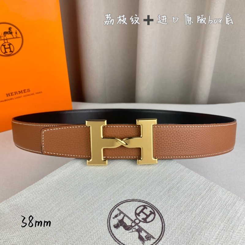 에르메스 양면 소 가죽 벨트 38mm H 버클 001-220647