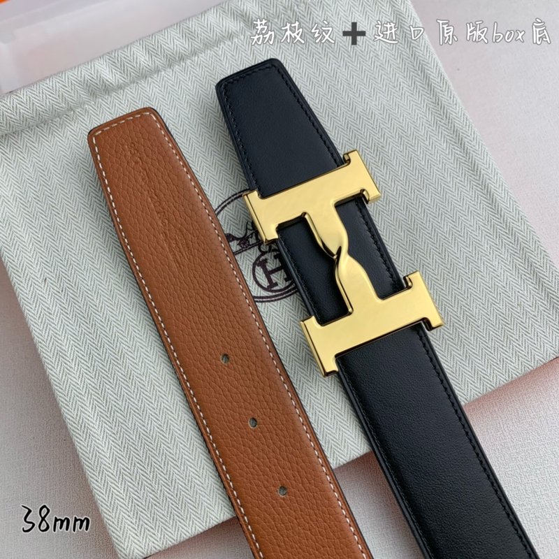 에르메스 양면 소 가죽 벨트 38mm H 버클 001-220647