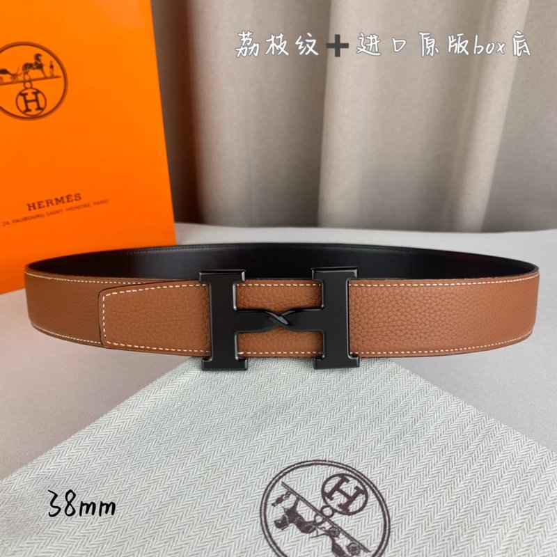 에르메스 양면 소 가죽 벨트 38mm H 버클 001-220647