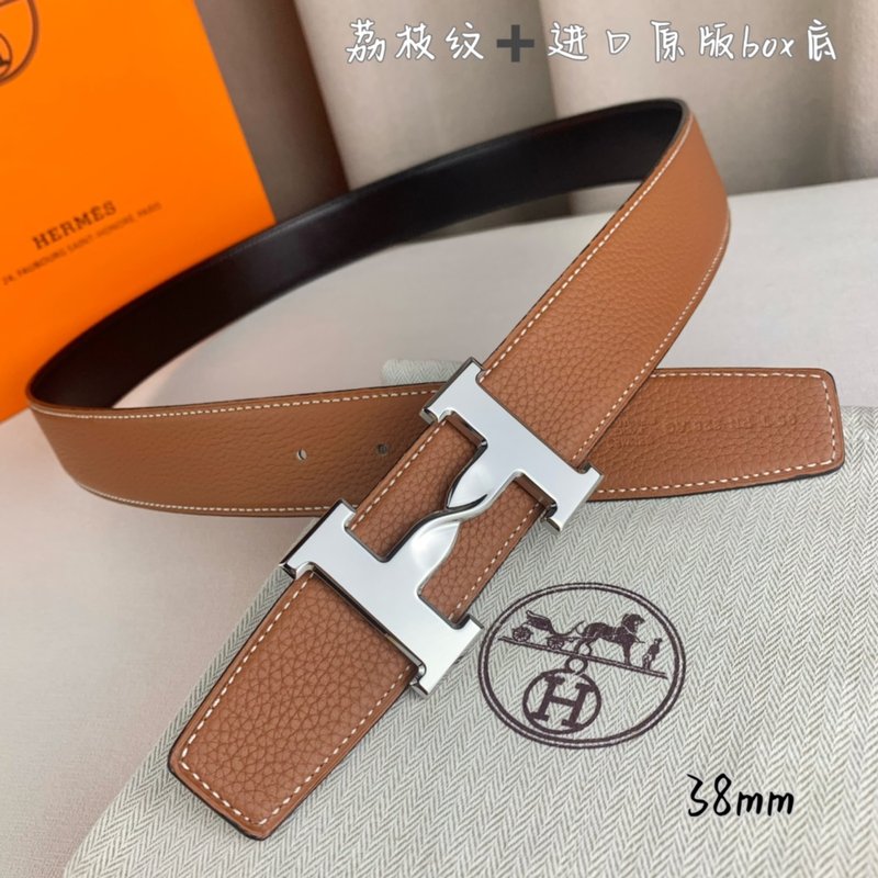 에르메스 양면 소 가죽 벨트 38mm H 버클 001-220647