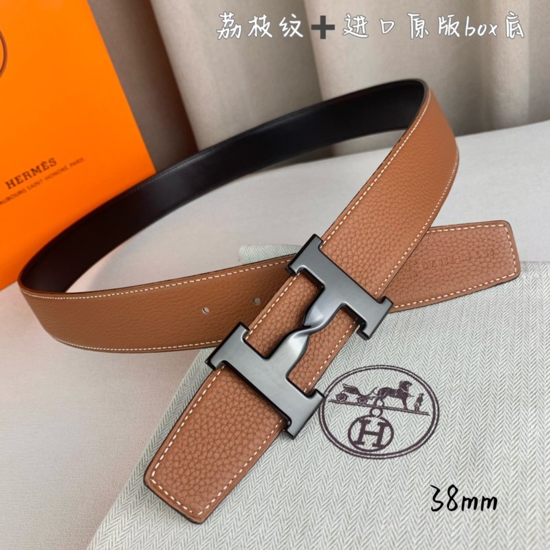 에르메스 양면 소 가죽 벨트 38mm H 버클 001-220647