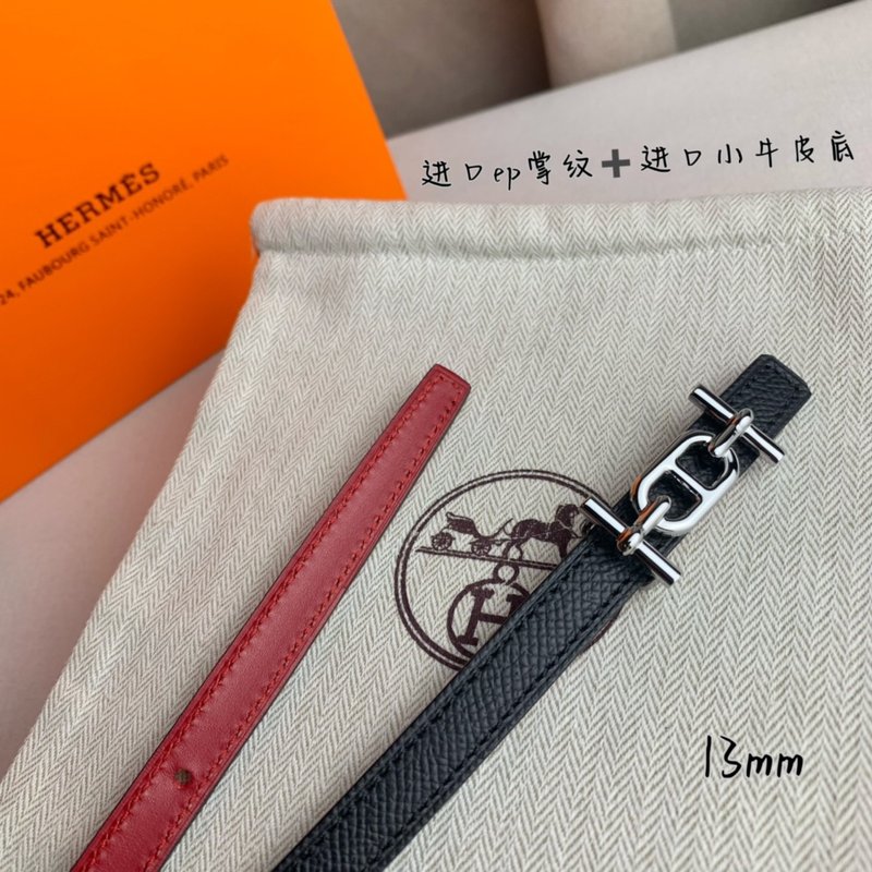 에르메스 여성용 양면 가죽 벨트 H 버클 001-220681