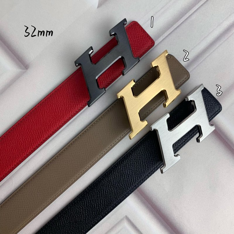 에르메스 양면 소가죽 벨트 32mm 폭 001-220711