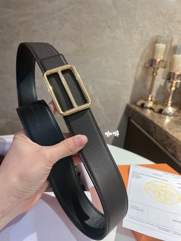 에르메스 블랙 가죽 벨트 3.8cm 001-220721
