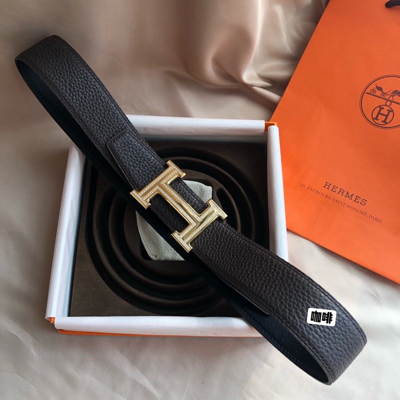 에르메스 남성 양면 가죽 벨트 38mm 스틸 버클 001-220726