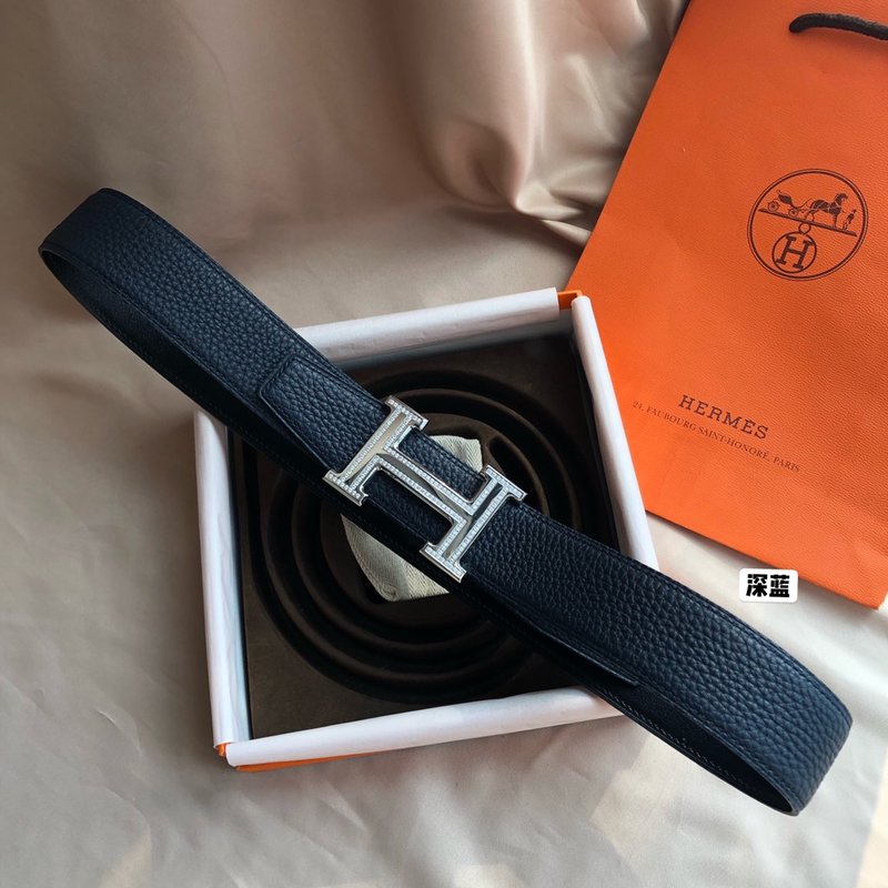 에르메스 남성 양면 가죽 벨트 38mm 스틸 버클 001-220727