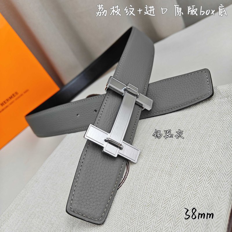 에르메스 양면 소 가죽 벨트 38mm 브러쉬 버클 001-220771