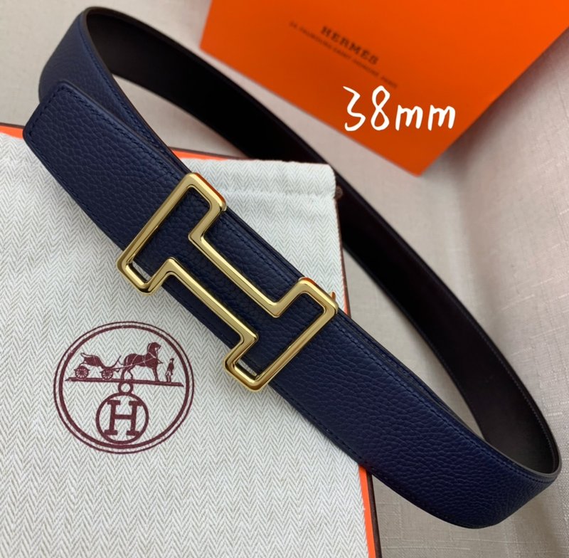 에르메스 양면 가죽 벨트 38mm 네이비 001-220777