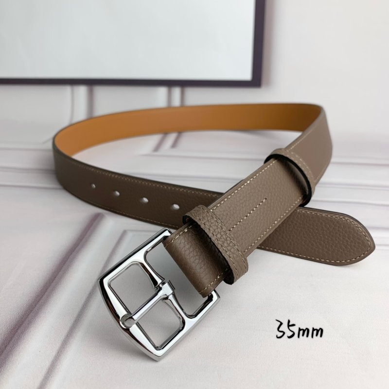 에르메스 그레이 리치 그레인 핀 버클 벨트 001-220779