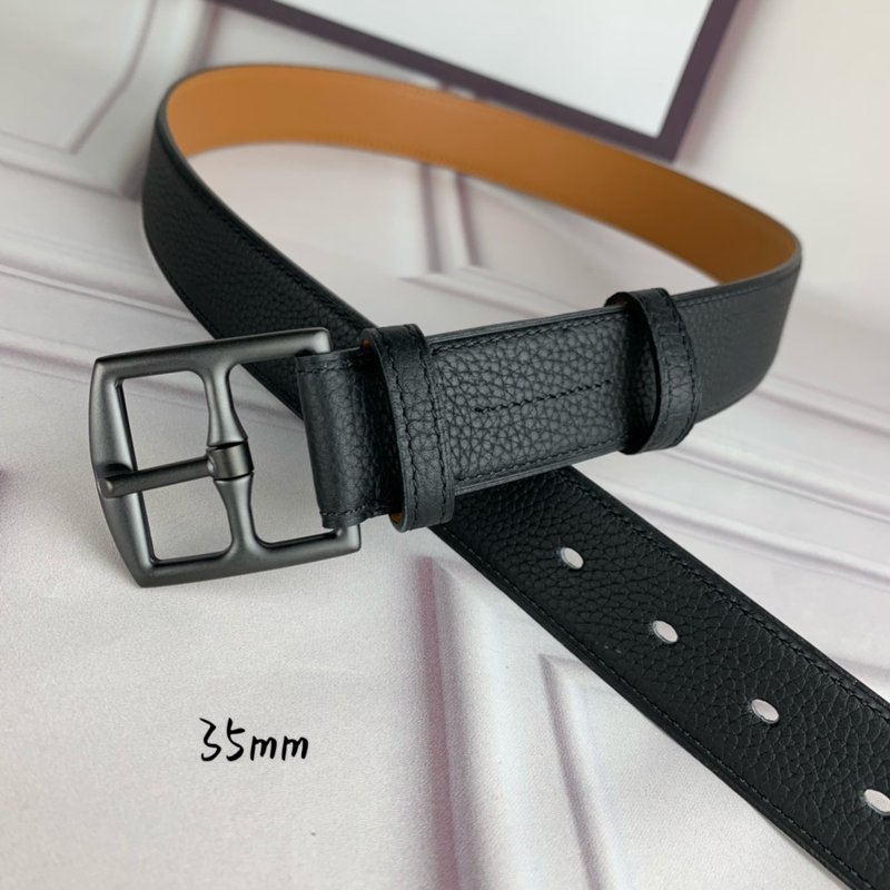 에르메스 블랙 리치 그레인 핀 버클 벨트 001-220784