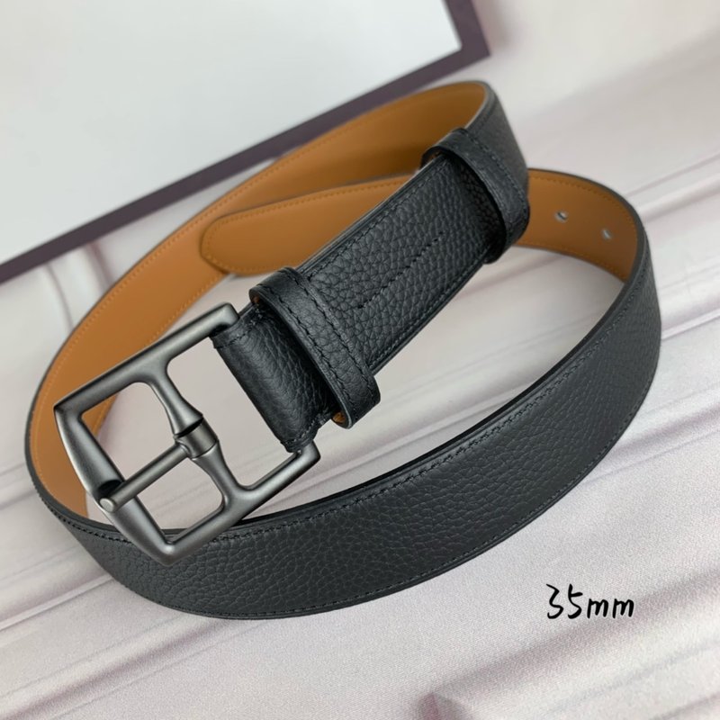 에르메스 블랙 리치 그레인 핀 버클 벨트 001-220784