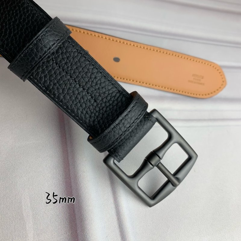 에르메스 블랙 리치 그레인 핀 버클 벨트 001-220784