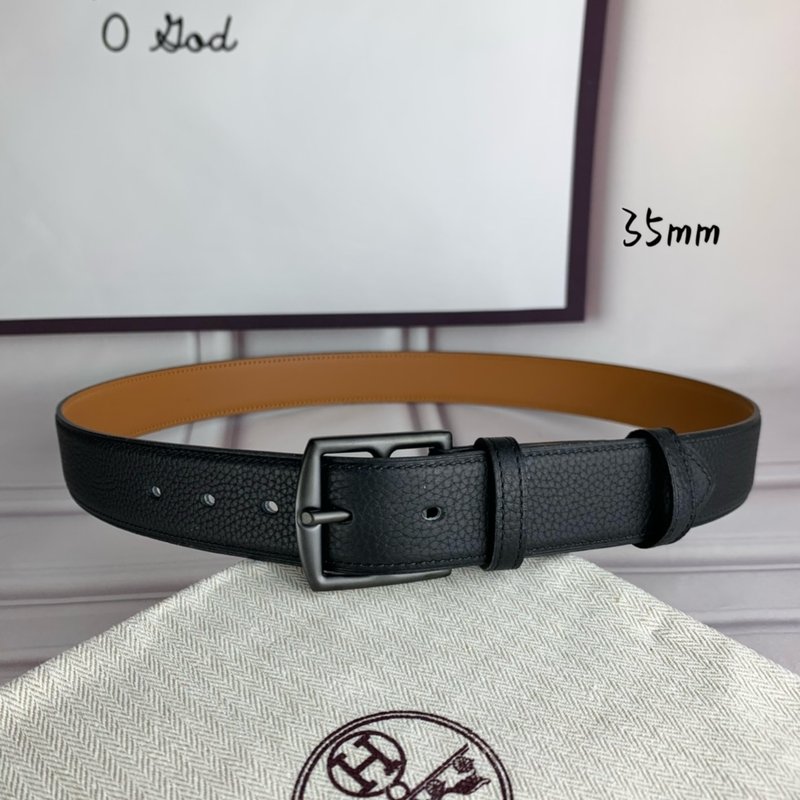 에르메스 블랙 리치 그레인 핀 버클 벨트 001-220784