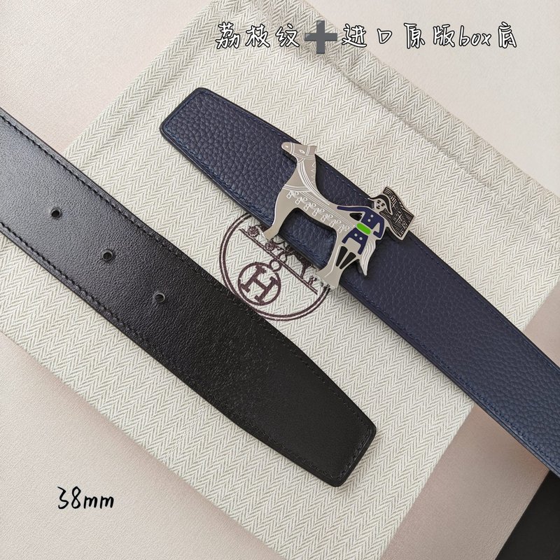 에르메스 양면 소가죽 H 버클 벨트 38mm 001-220787