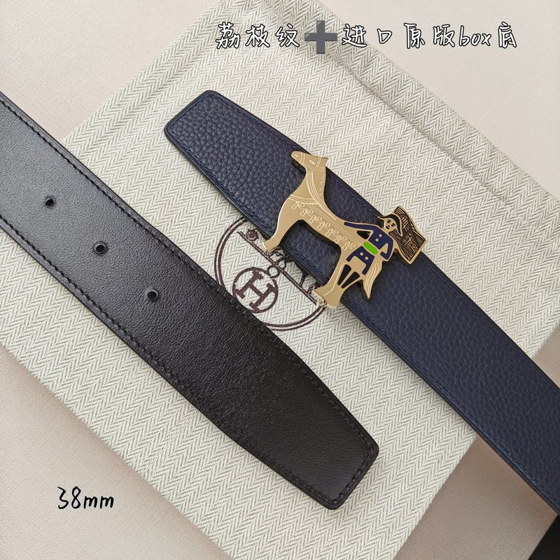 에르메스 양면 소가죽 H 버클 벨트 38mm 001-220787