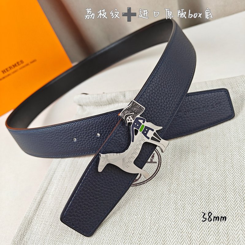 에르메스 양면 소가죽 H 버클 벨트 38mm 001-220787