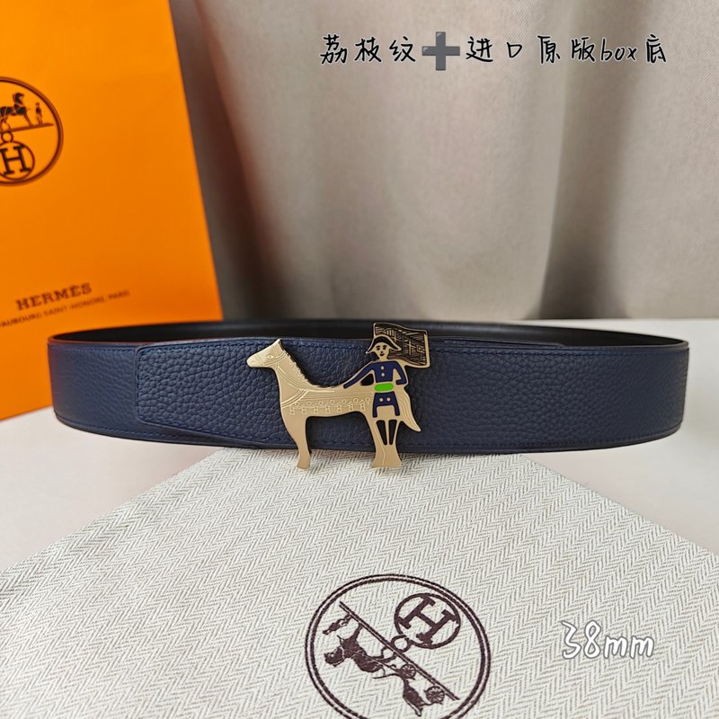 에르메스 양면 소가죽 H 버클 벨트 38mm 001-220787