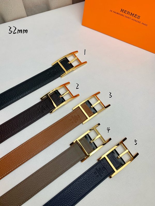 에르메스 양면 핀 버클 벨트 수입 소가죽 32mm 001-220790