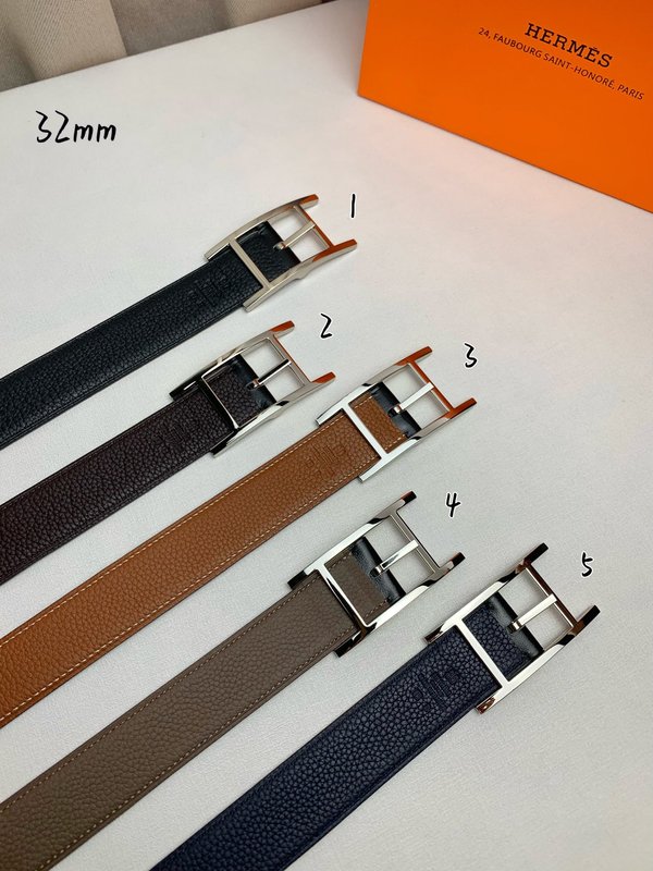 에르메스 양면 핀 버클 벨트 수입 소가죽 32mm 001-220790