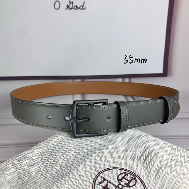 에르메스 그레이 핀 버클 벨트 35mm 수입 소 가죽 001-220802