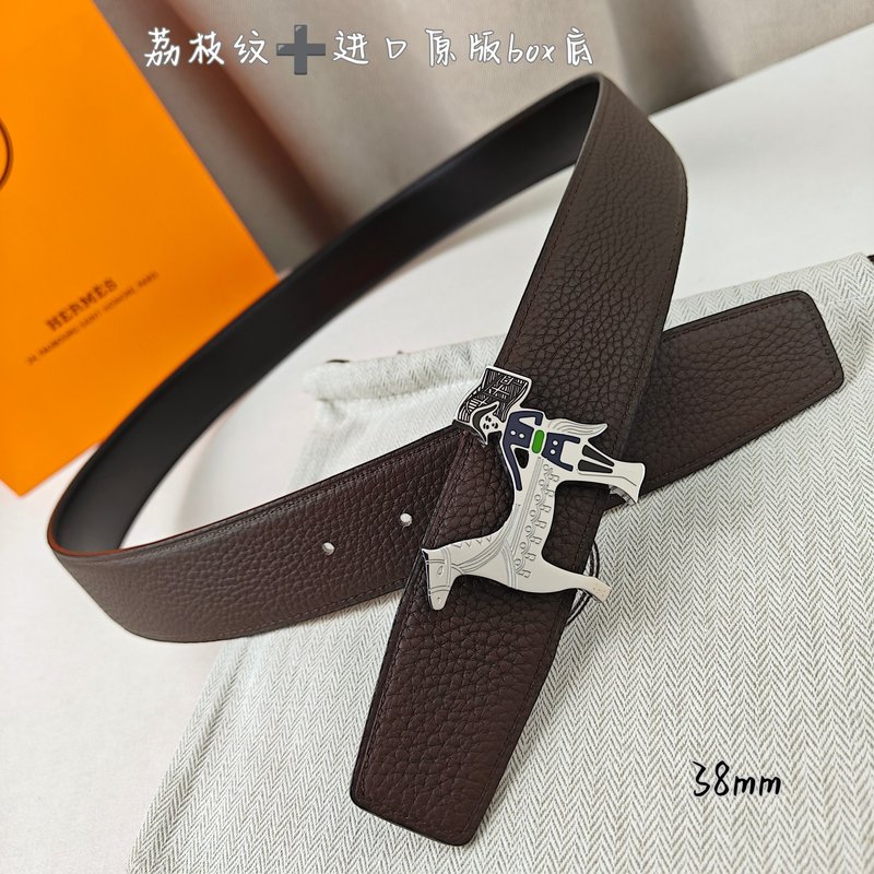 에르메스 양면 소가죽 H 버클 벨트 38mm 001-220804