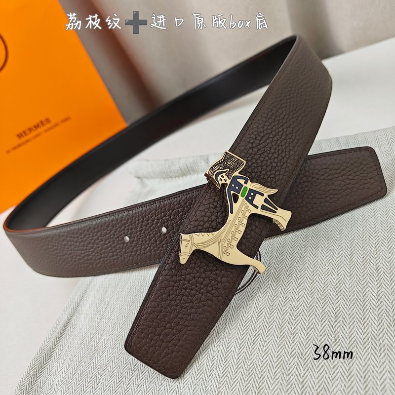 에르메스 양면 소가죽 H 버클 벨트 38mm 001-220804