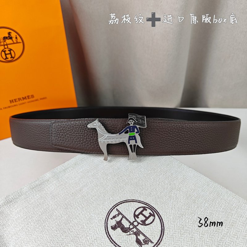 에르메스 양면 소가죽 H 버클 벨트 38mm 001-220804